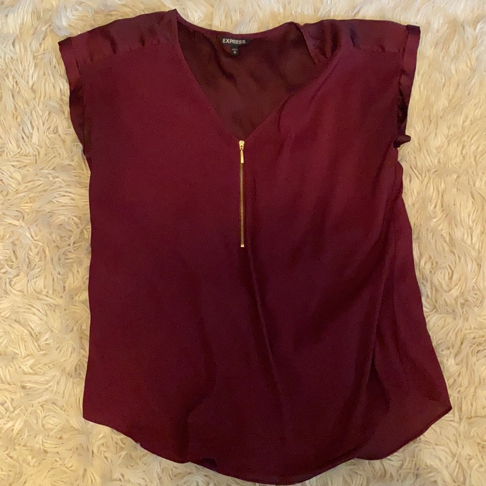 Express zip cap sleeve top
